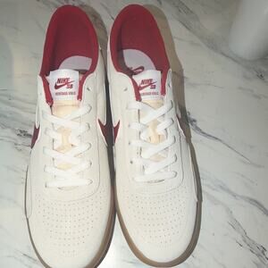 Nike SB Heritage Vulc Skate Shoes Summit White/Cardinal Red Men's 12 D